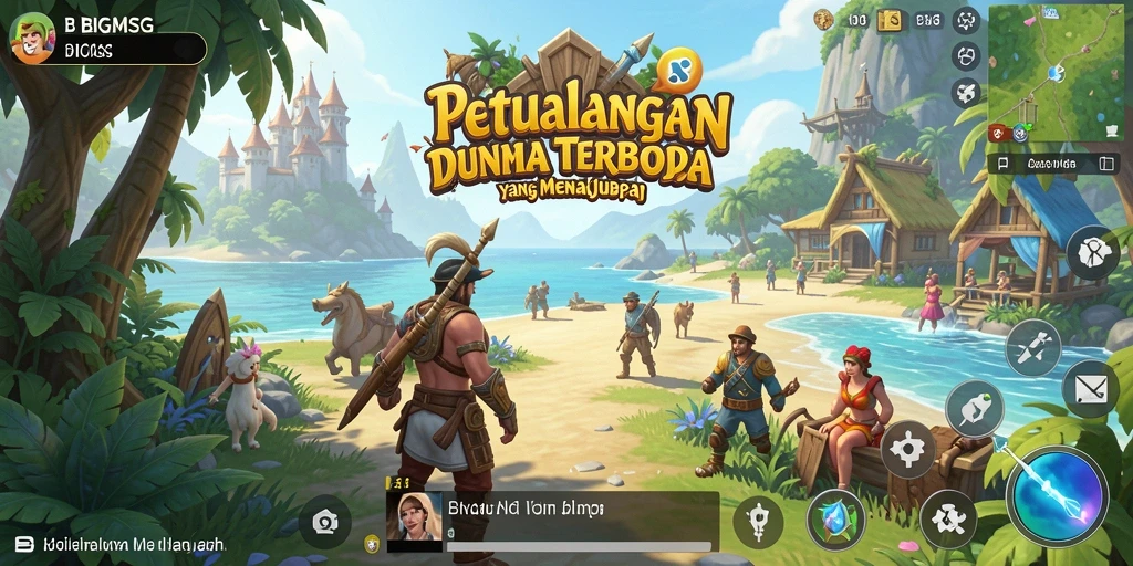 Tampilan gameplay BIGMSG yang memukau dengan dunia terbuka yang luas.