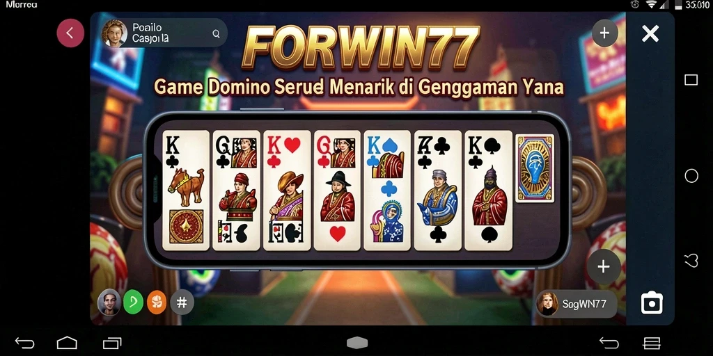Screenshot gameplay FORWIN77 menampilkan aksi seru dalam permainan domino.