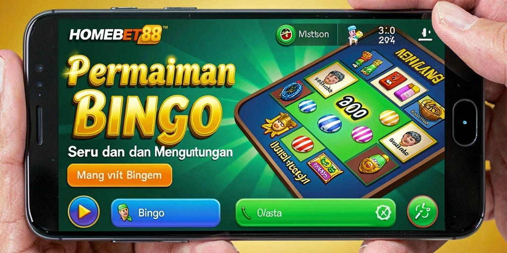 Tampilan gameplay Bingo seru di HOMEBET88 dengan interaksi pengguna.