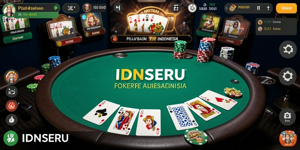 Gameplay seru IDNSERU yang menampilkan aksi permainan poker.