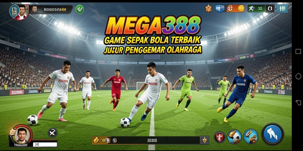 Tampilan grafik MEGA388 yang menakjubkan dalam permainan sepak bola.