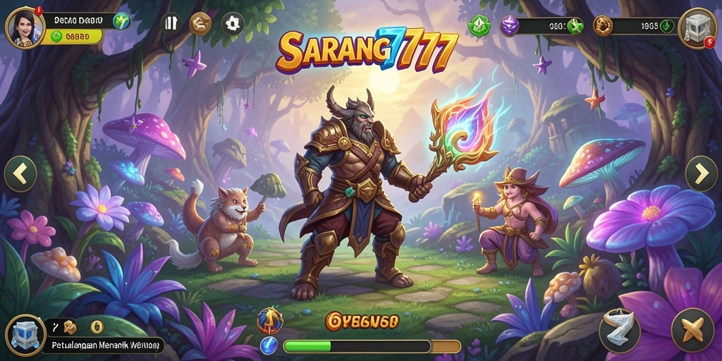Gameplay SARANG777 yang menampilkan aksi petualangan yang mendebarkan.