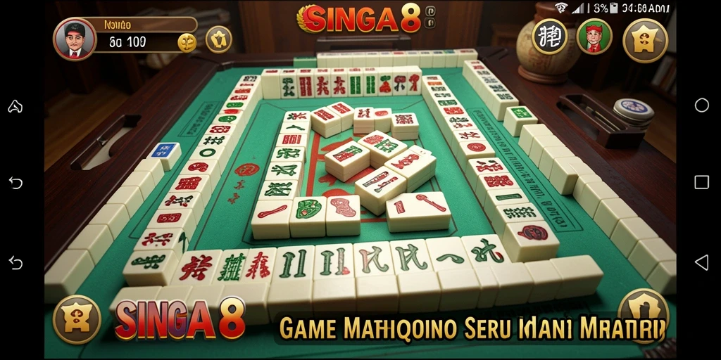 Screenshot gameplay SINGA8 menampilkan keseruan permainan Mahjong.