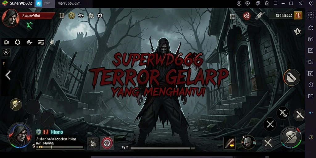 Screenshot gameplay SUPERWD666 menampilkan suasana Horror yang mencekam.