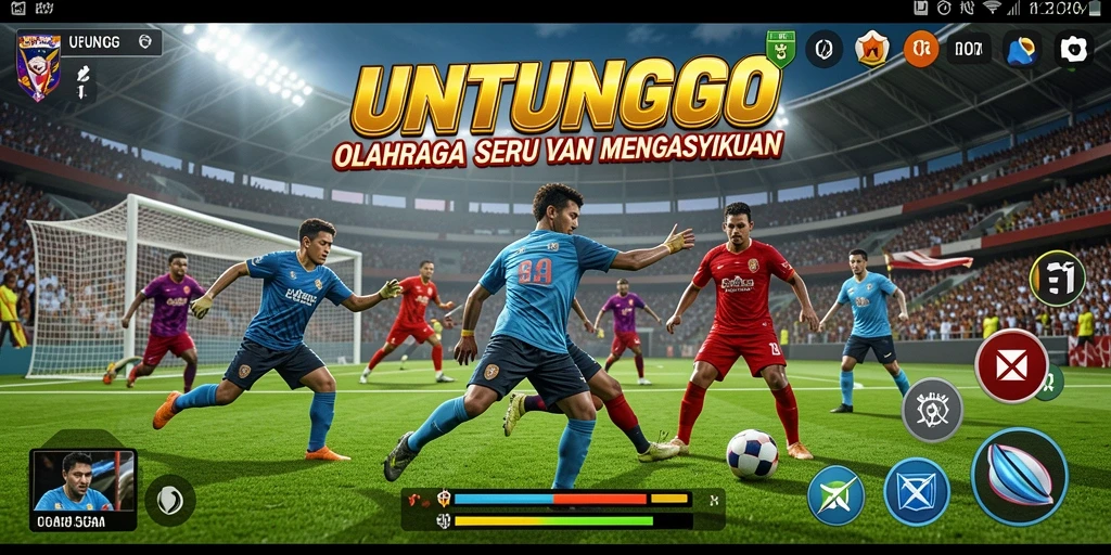 Tampilan gameplay UNTUNGGO yang penuh aksi dan interaksi olahraga.