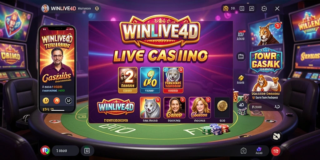 Tampilan permainan live casino di WINLIVE4D dengan dealer profesional.