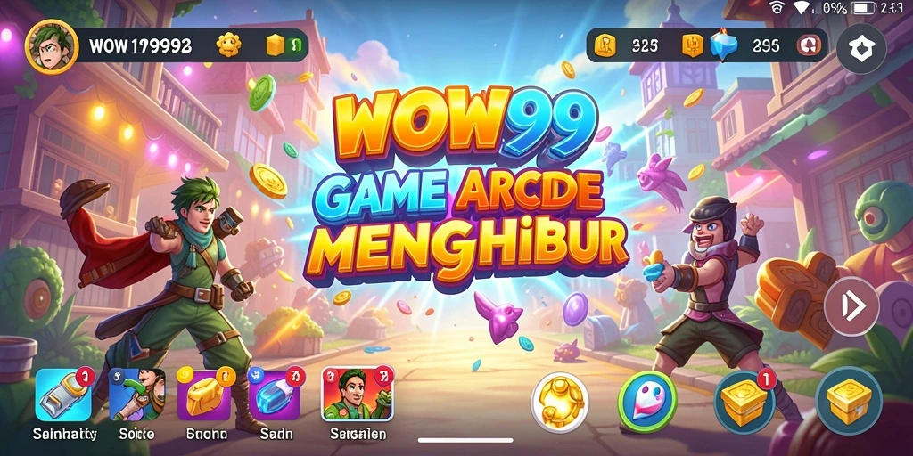 Tangkapan layar utama WOW99 menampilkan keseruan gameplay Arcade yang menegangkan.